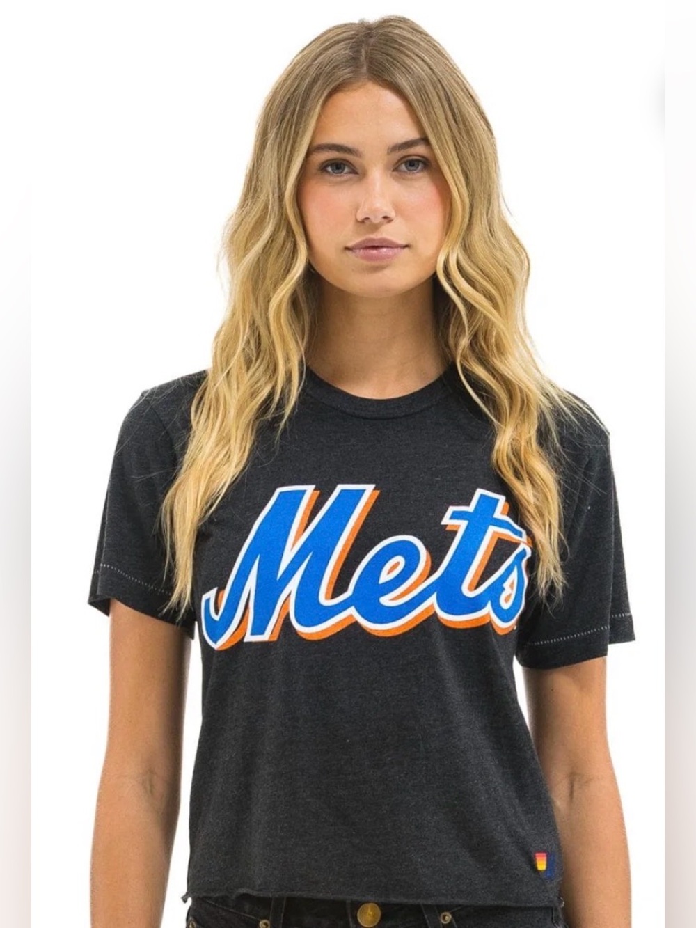 NY METS AVIATOR NATION BOYFRIEND TEE - BLACKb, SIZE XL